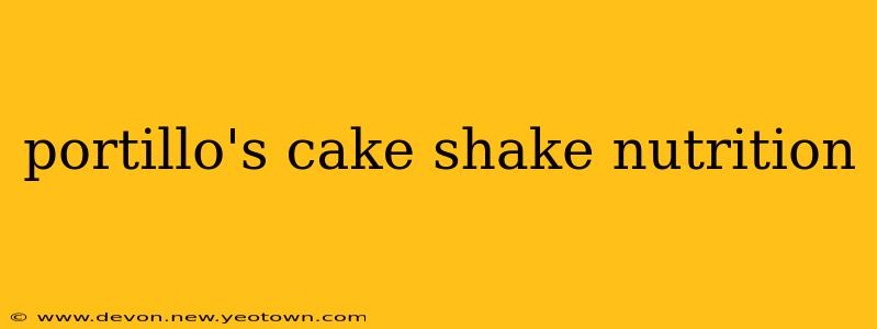 portillo's cake shake nutrition