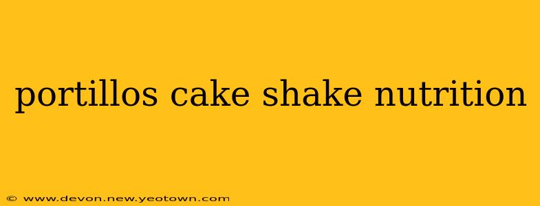 portillos cake shake nutrition