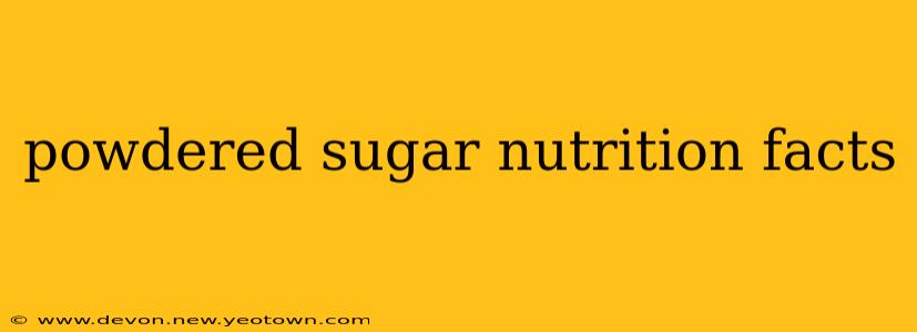 powdered sugar nutrition facts