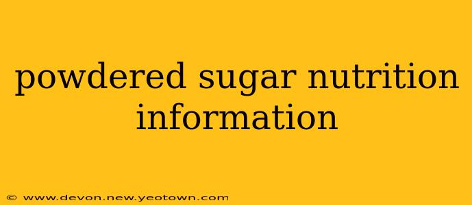powdered sugar nutrition information