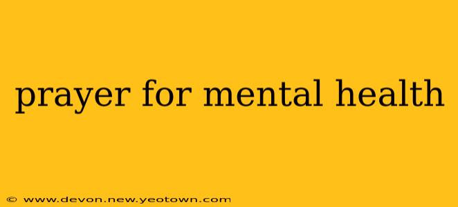 prayer for mental health