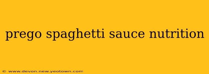 prego spaghetti sauce nutrition