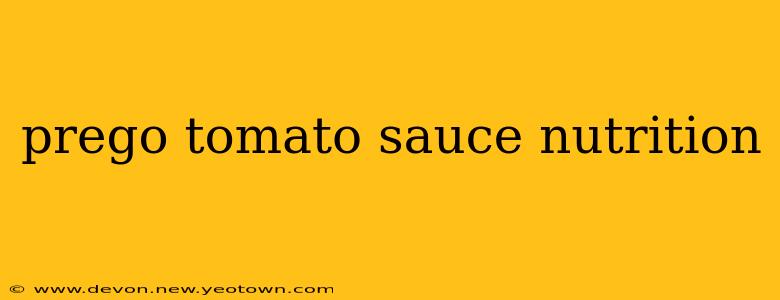 prego tomato sauce nutrition