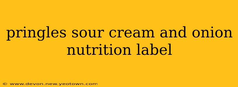 pringles sour cream and onion nutrition label
