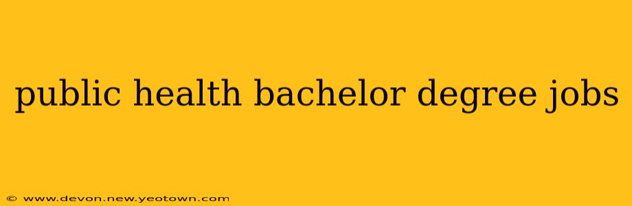 public health bachelor degree jobs