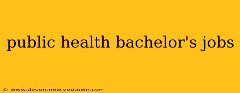 public health bachelor's jobs