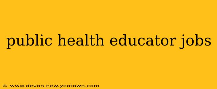public health educator jobs