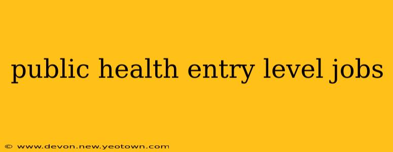 public health entry level jobs
