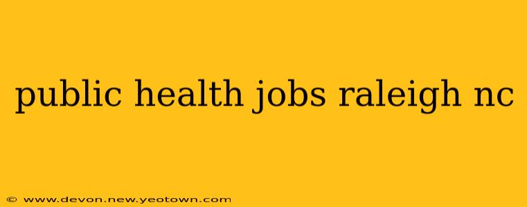 public health jobs raleigh nc