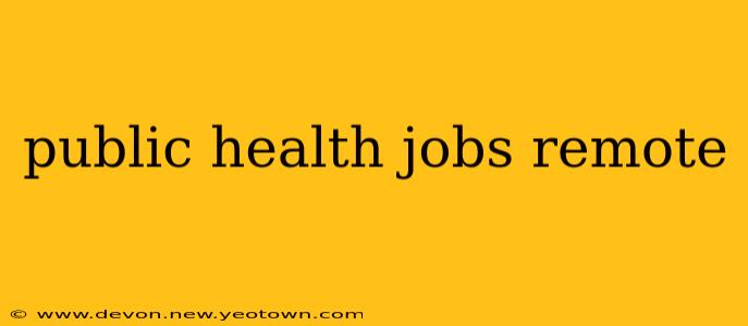 public health jobs remote