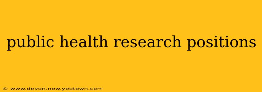 public health research positions