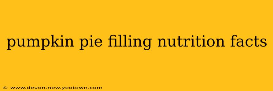 pumpkin pie filling nutrition facts