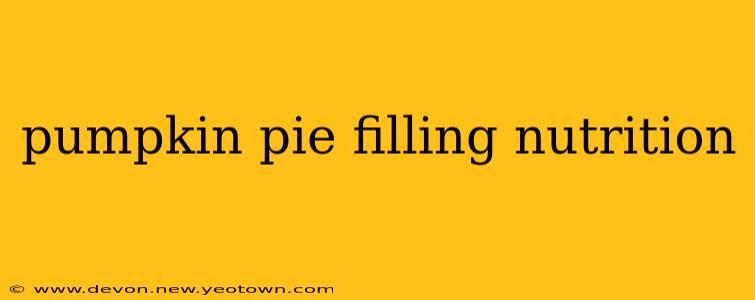 pumpkin pie filling nutrition