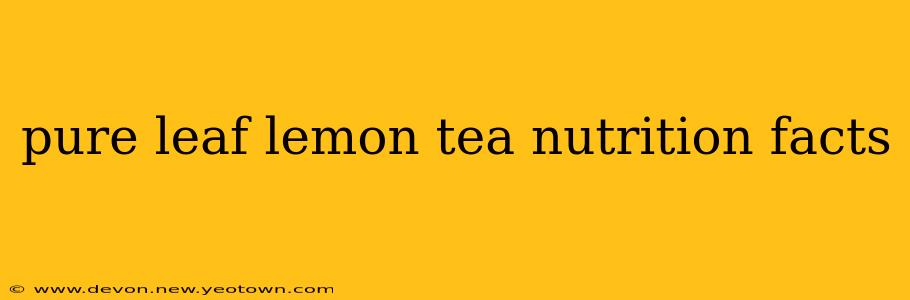 pure leaf lemon tea nutrition facts