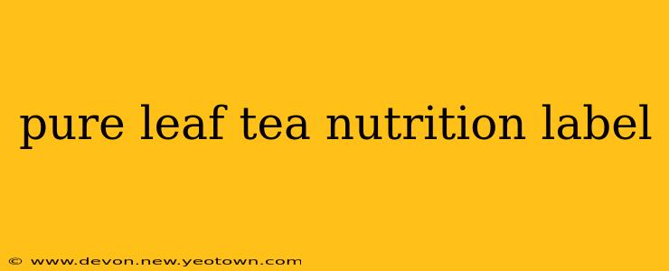 pure leaf tea nutrition label