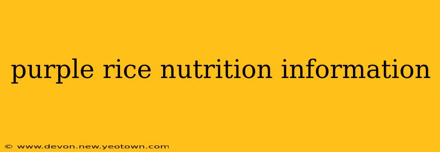 purple rice nutrition information
