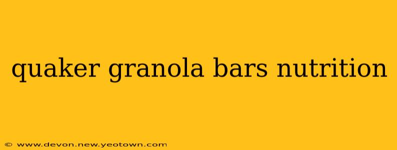 quaker granola bars nutrition