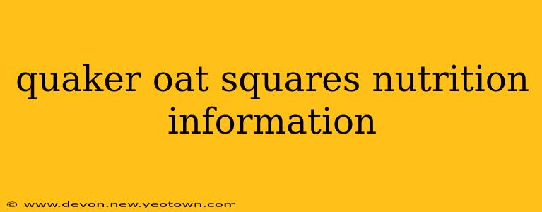quaker oat squares nutrition information