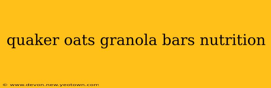 quaker oats granola bars nutrition