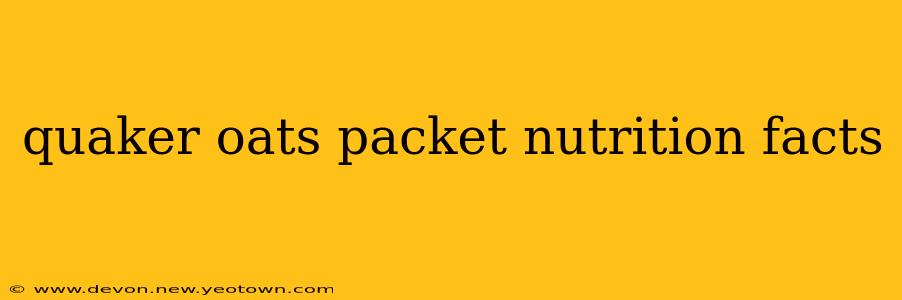 quaker oats packet nutrition facts