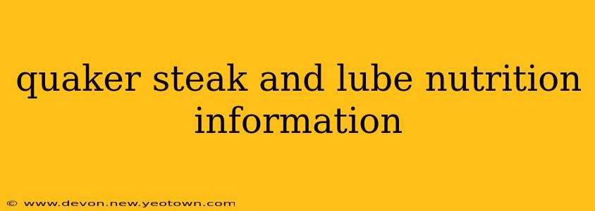 quaker steak and lube nutrition information
