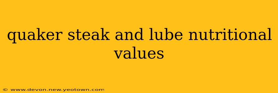 quaker steak and lube nutritional values