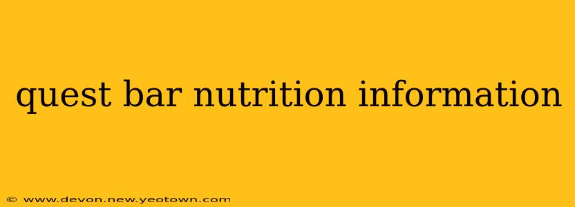 quest bar nutrition information