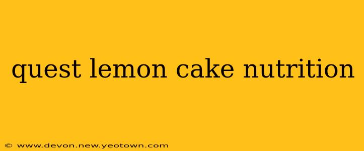 quest lemon cake nutrition