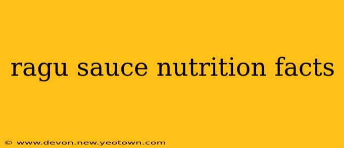 ragu sauce nutrition facts