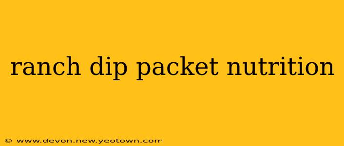 ranch dip packet nutrition