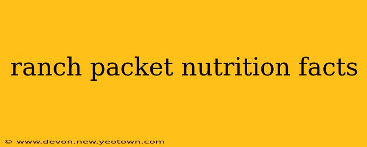 ranch packet nutrition facts