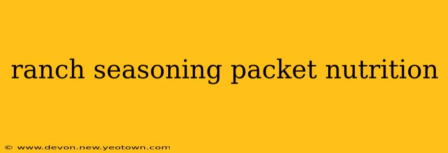 ranch seasoning packet nutrition