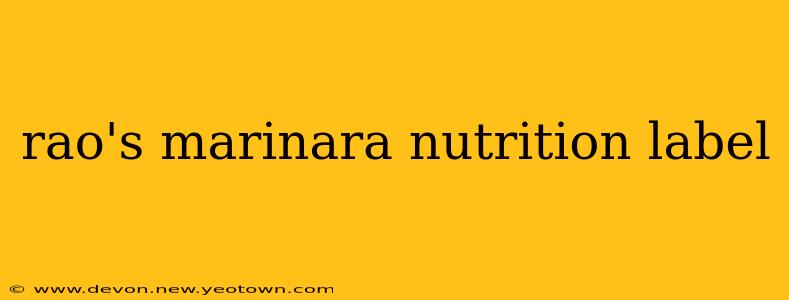 rao's marinara nutrition label