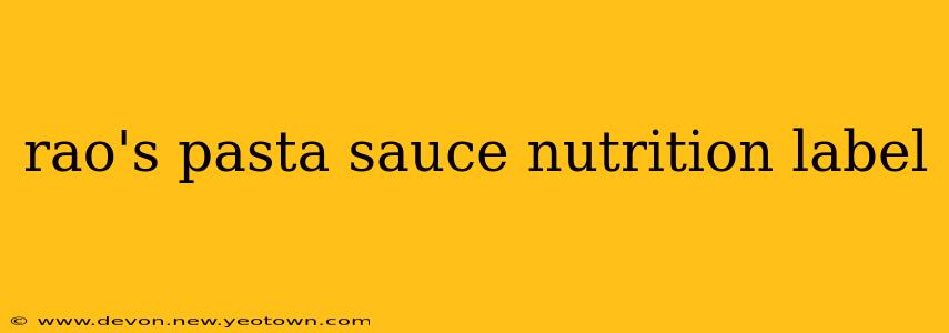 rao's pasta sauce nutrition label