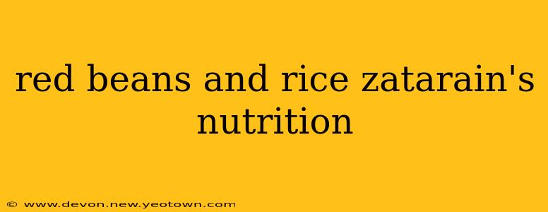 red beans and rice zatarain's nutrition