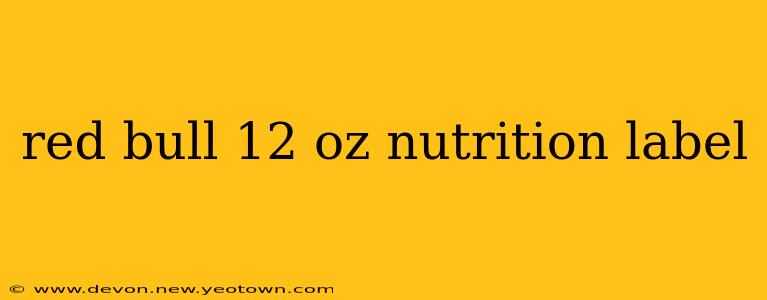 red bull 12 oz nutrition label