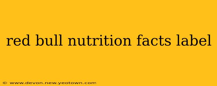 red bull nutrition facts label
