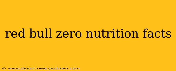 red bull zero nutrition facts