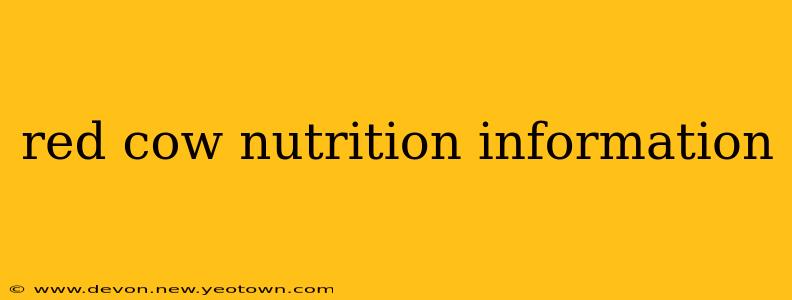 red cow nutrition information