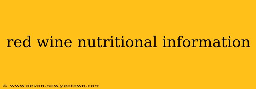 red wine nutritional information