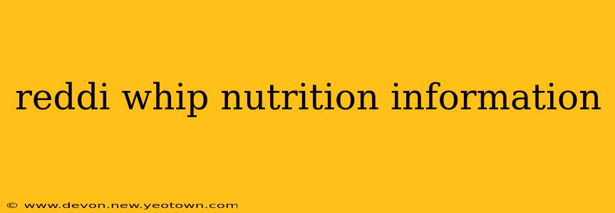 reddi whip nutrition information