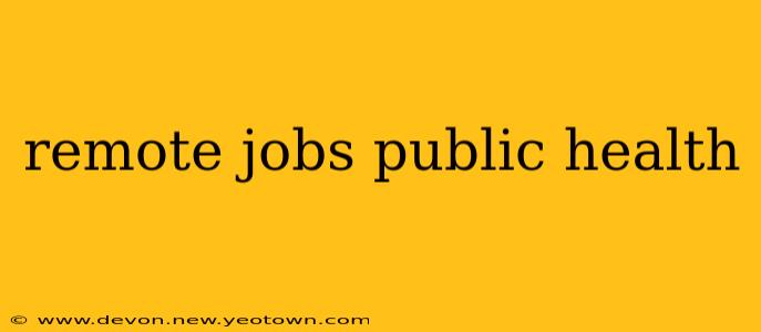 remote jobs public health