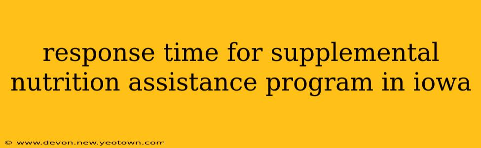 response time for supplemental nutrition assistance program in iowa