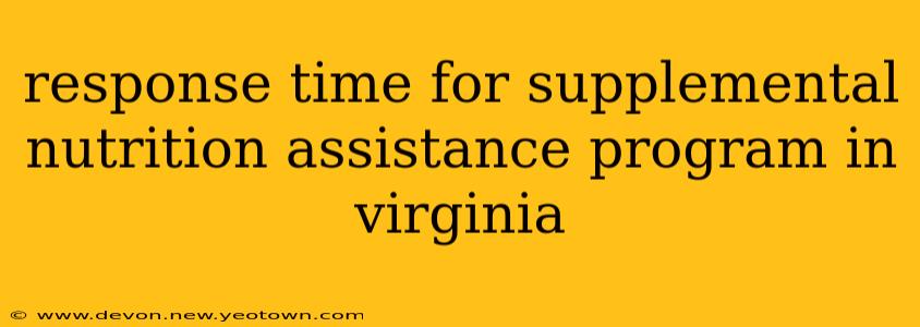 response time for supplemental nutrition assistance program in virginia