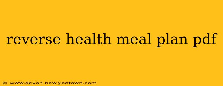 reverse health meal plan pdf