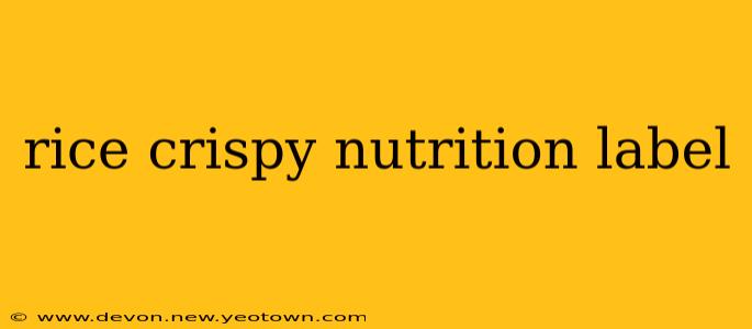 rice crispy nutrition label