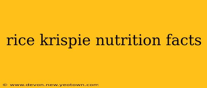 rice krispie nutrition facts