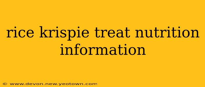 rice krispie treat nutrition information