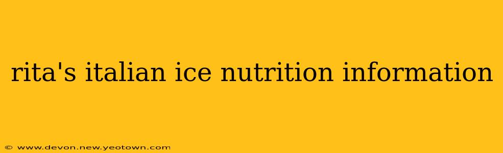 rita's italian ice nutrition information