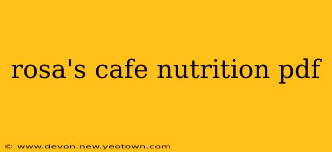 rosa's cafe nutrition pdf